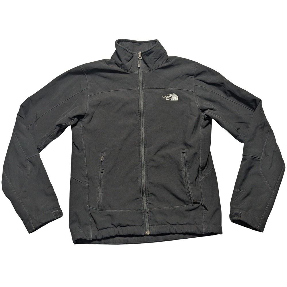 The North Face Apex Soft Shell Jacket Mens Small Black Fleece Lined Full Zip